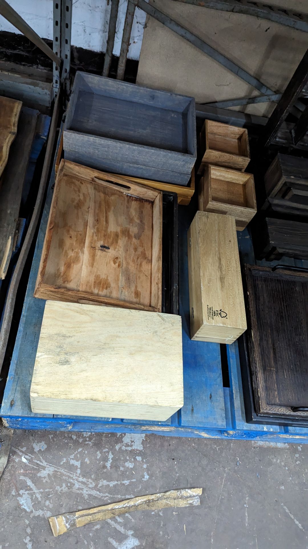 The contents of a pallet of assorted wooden trays, boxes & more - Image 7 of 8