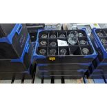 60 modern glass tumblers, in 4 transport trays, trays included