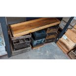 The contents of a bay of assorted wooden trays, props & chests