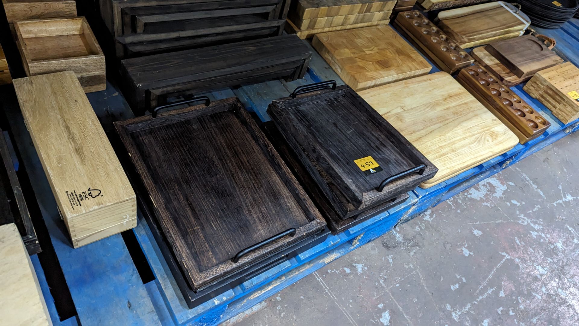 The contents of a pallet of assorted wooden trays, boxes & more - Image 5 of 8