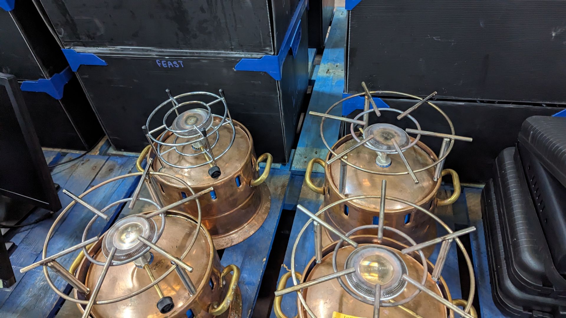 4 off copper/brass portable gas hob units - Image 4 of 5