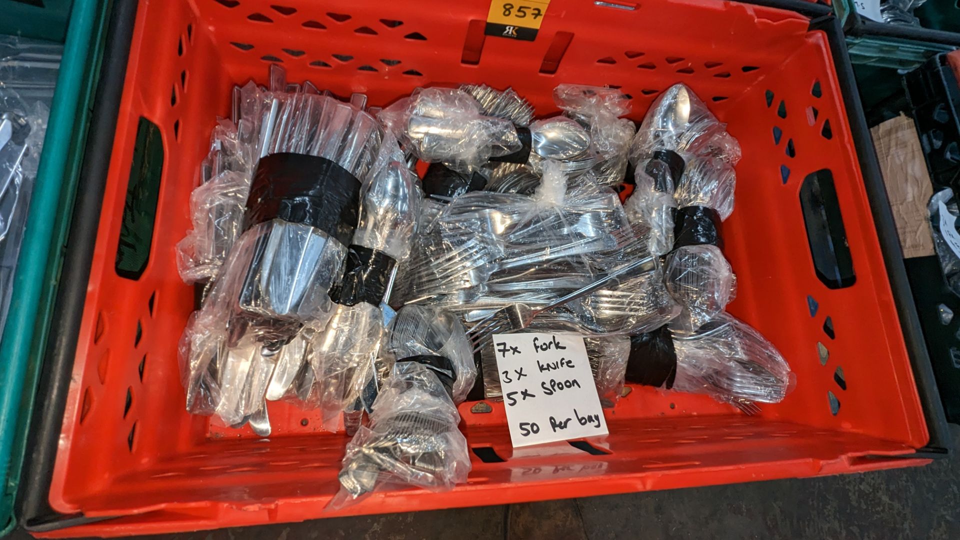 The contents of a crate of cutlery. Approximately 800 pieces in total, comprising 7 bags of forks, - Image 3 of 6