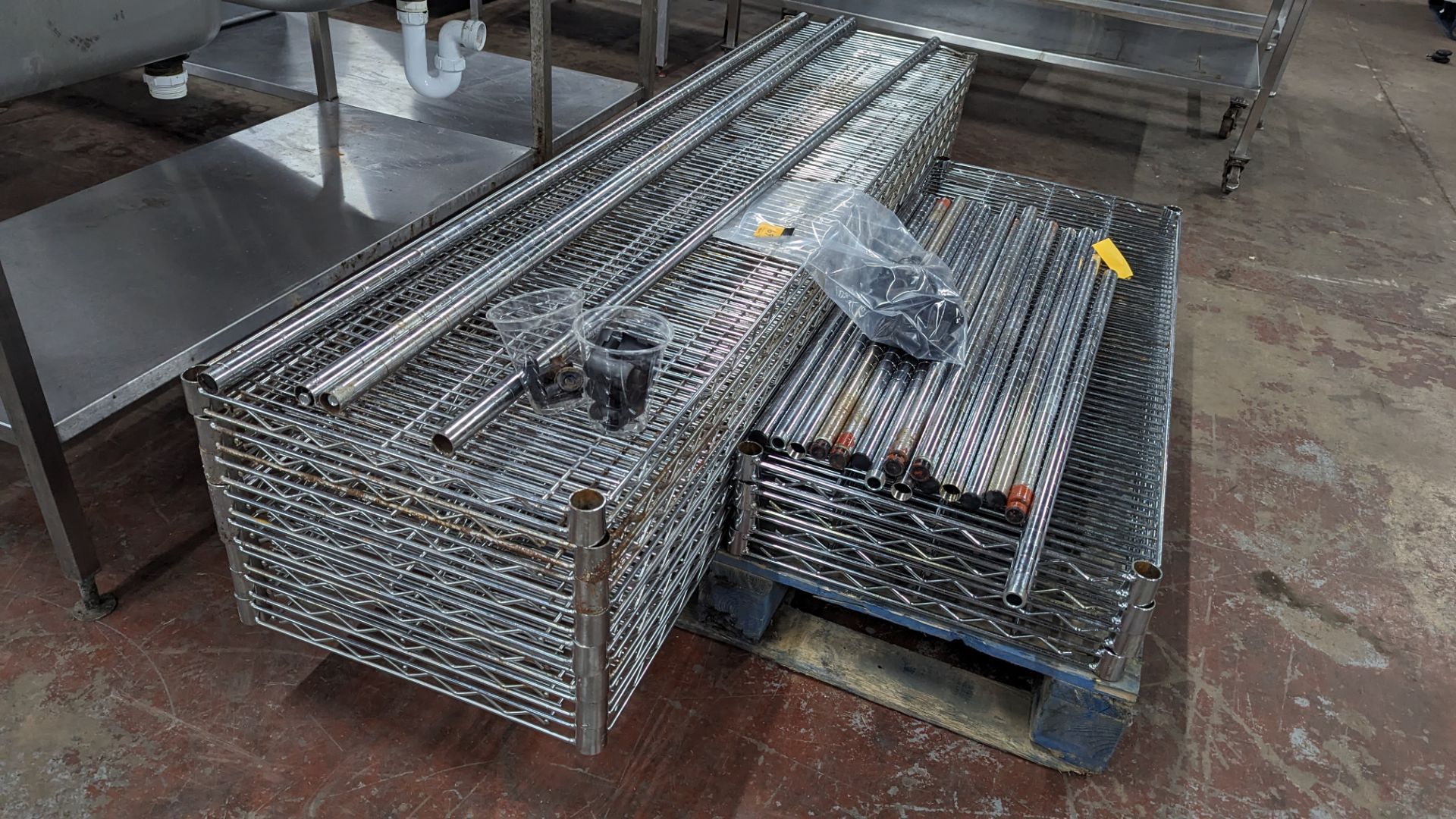 The contents of a pallet of chrome racking comprising 8 shelves each measuring 1825mm x 460mm, 4 she - Image 9 of 10