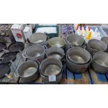 12 assorted large stock pots - the contents of a pallet