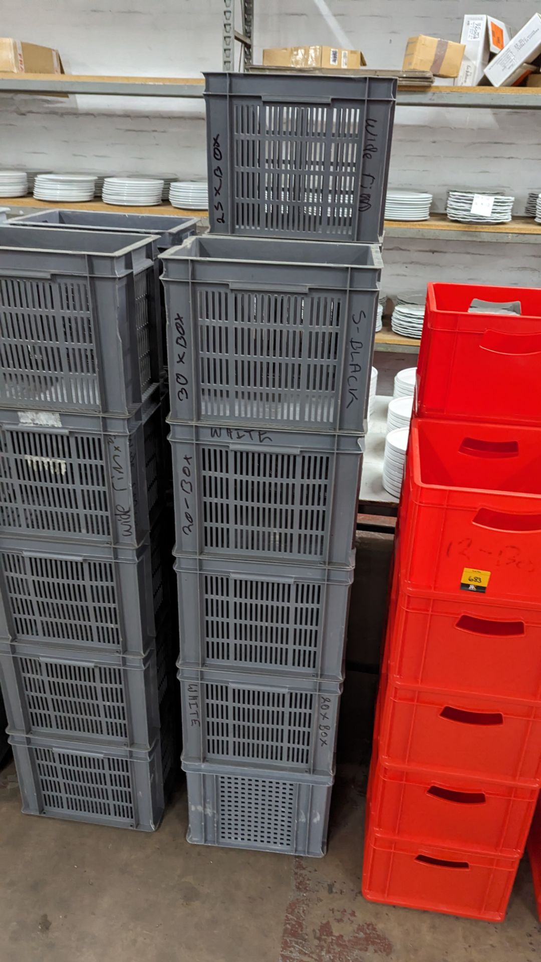 21 off grey plastic crates each measuring 400mm x 300mm x 300mm - Image 5 of 5