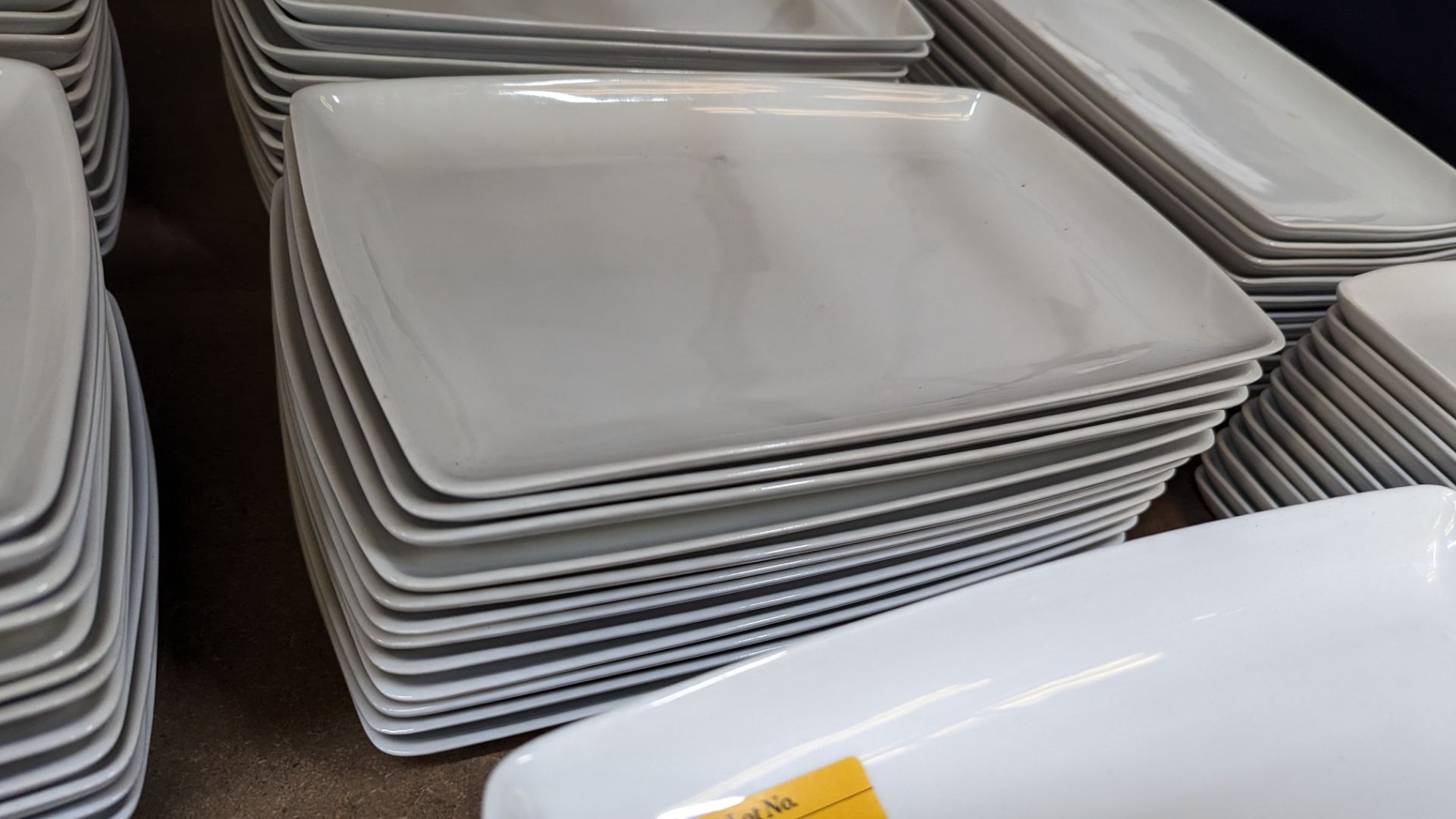 36 off white rectangular plates/small platters each measuring approximately 325mm x 210mm - 3 stacks - Image 4 of 6