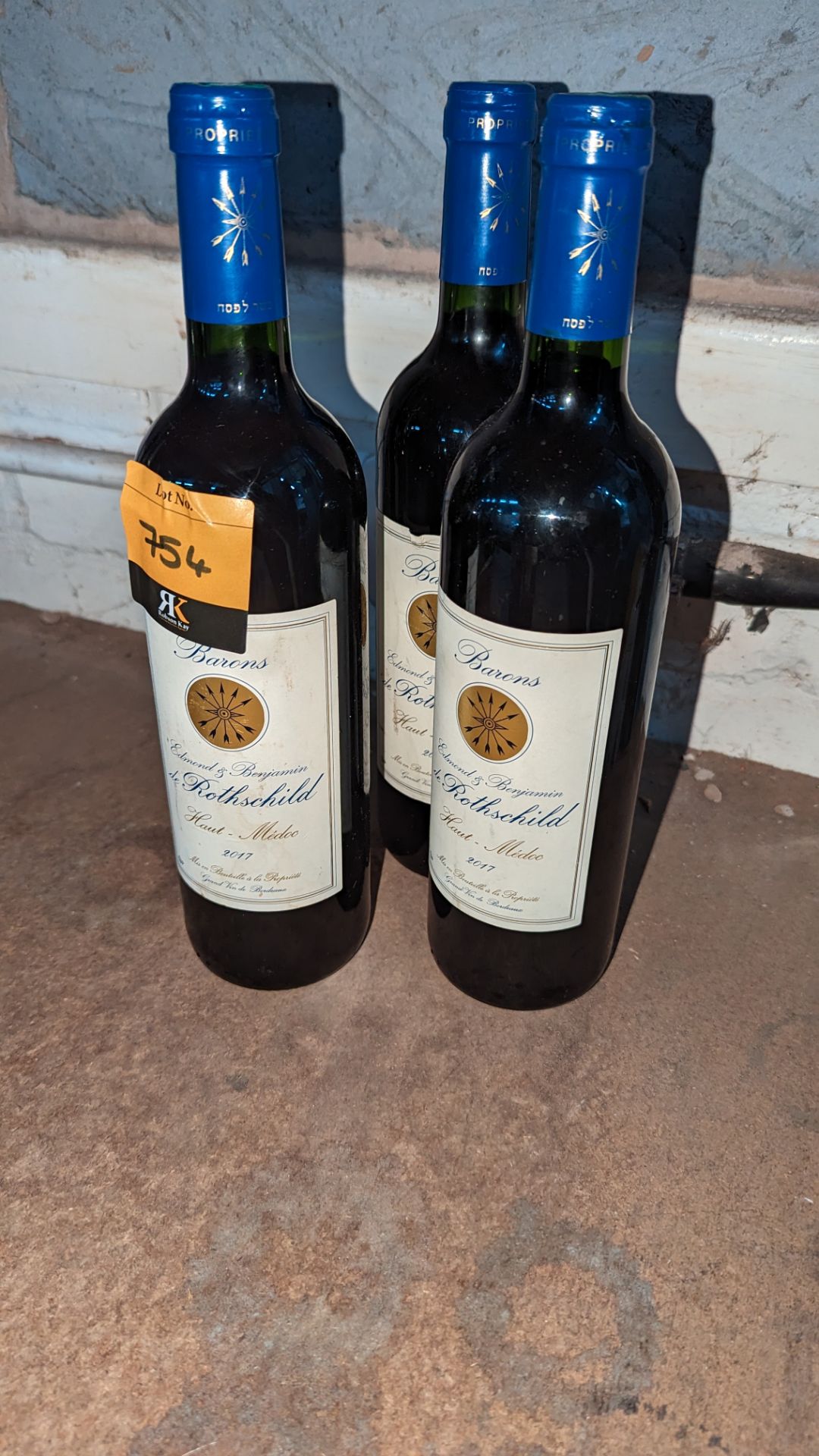 3 bottles of 2017 Barons Rothschild Haut-Médoc French red wine sold under AWRS number XQAW0000010101