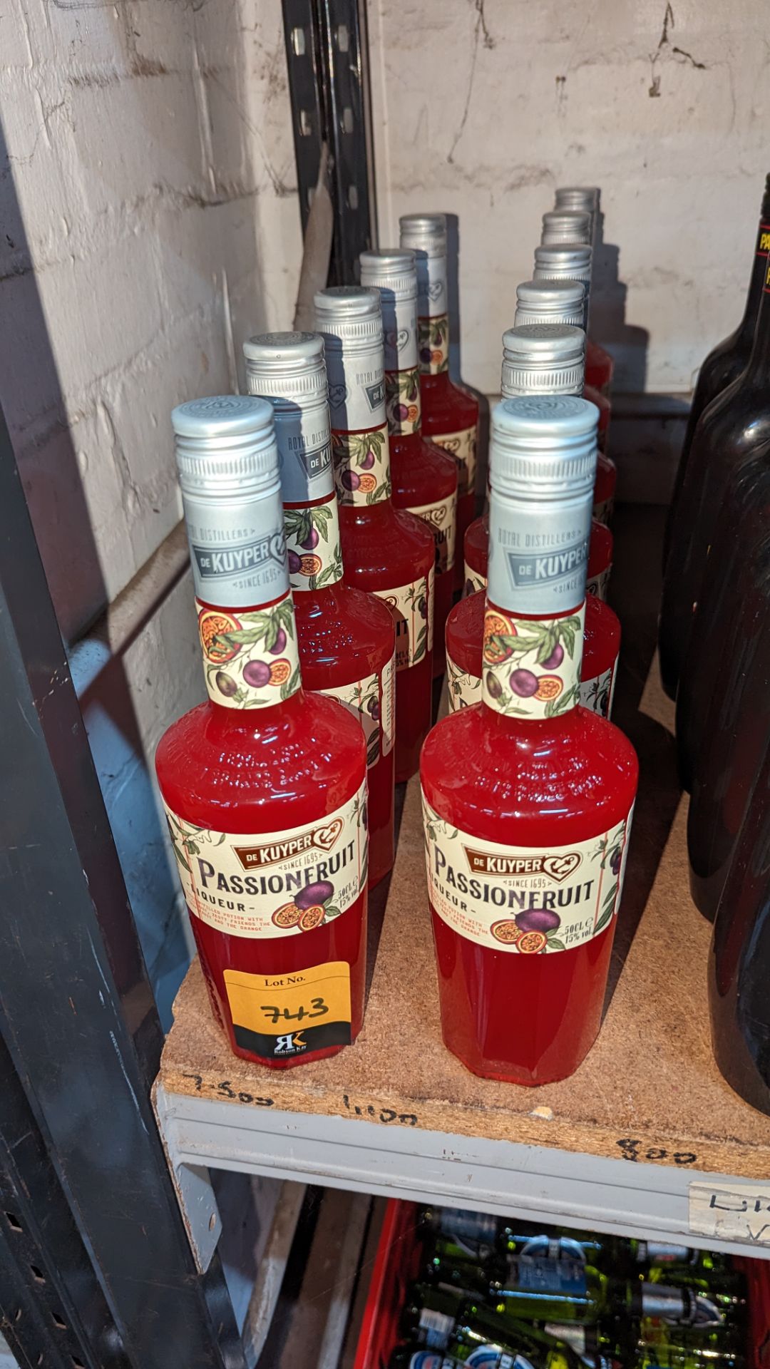 11 bottles of De Kuyper passionfruit liqueur sold under AWRS number XQAW00000101017