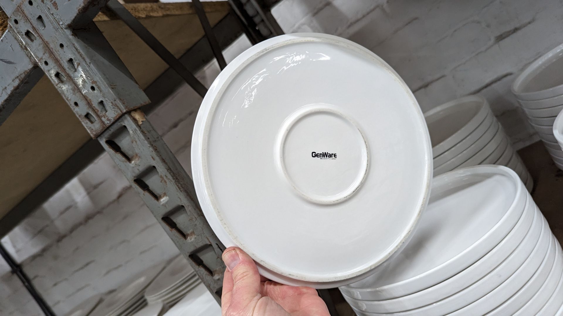 20 off Genware 245mm round flat plates with upright rim to the outer edge - Image 3 of 4