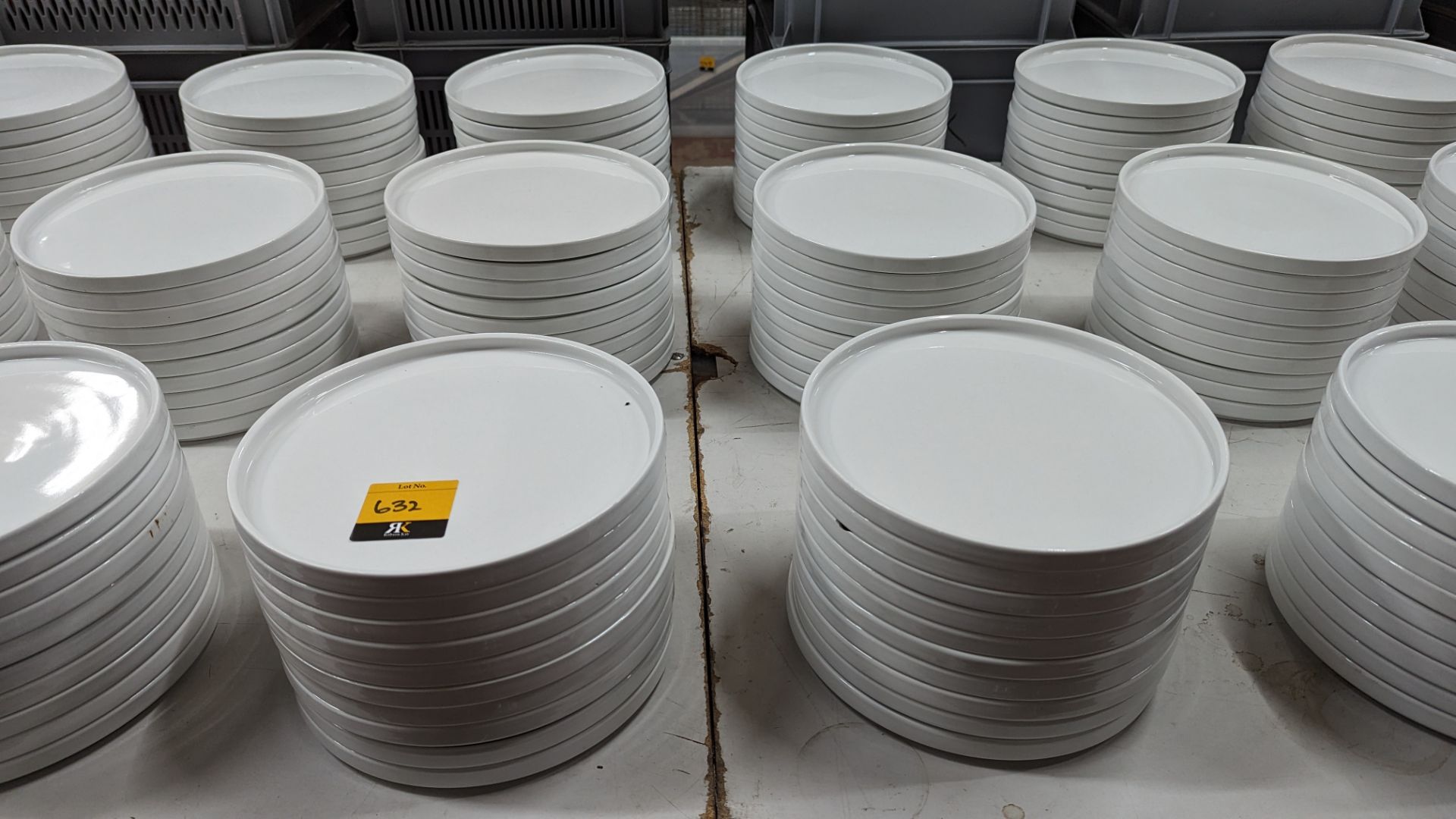 60 off Genware 245mm round flat plates with upright rim to the outer edge