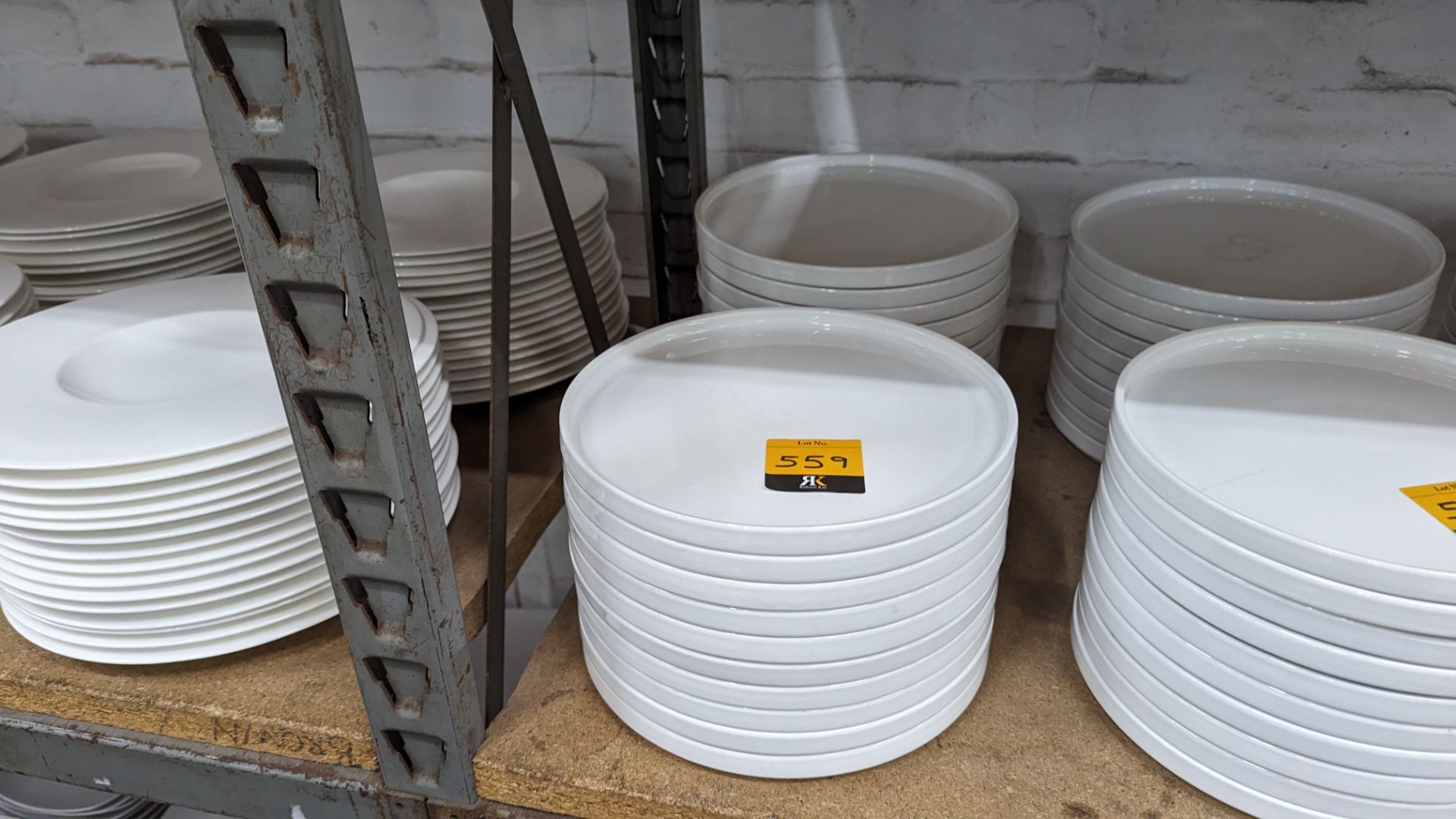 20 off Genware 245mm round flat plates with upright rim to the outer edge - Image 2 of 4
