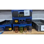 100 off Moroccan tea glasses in 3 trays, trays included