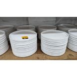 40 off Genware 245mm round flat plates with upright rim to the outer edge