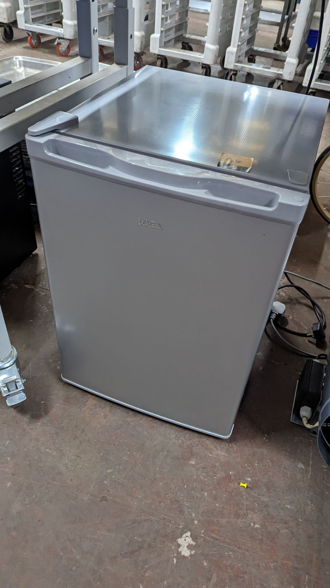 Logik pale grey compact fridge with mini ice compartment