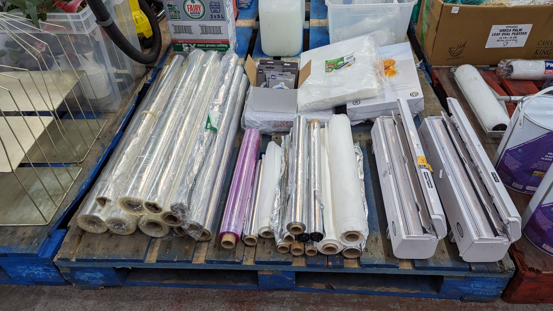 The contents of a pallet of vacuum sealer bags, speed wrap dispensers, silver paper, clear paper & m - Image 2 of 9