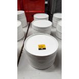 30 off Genware 245mm round flat plates with upright rim to the outer edge