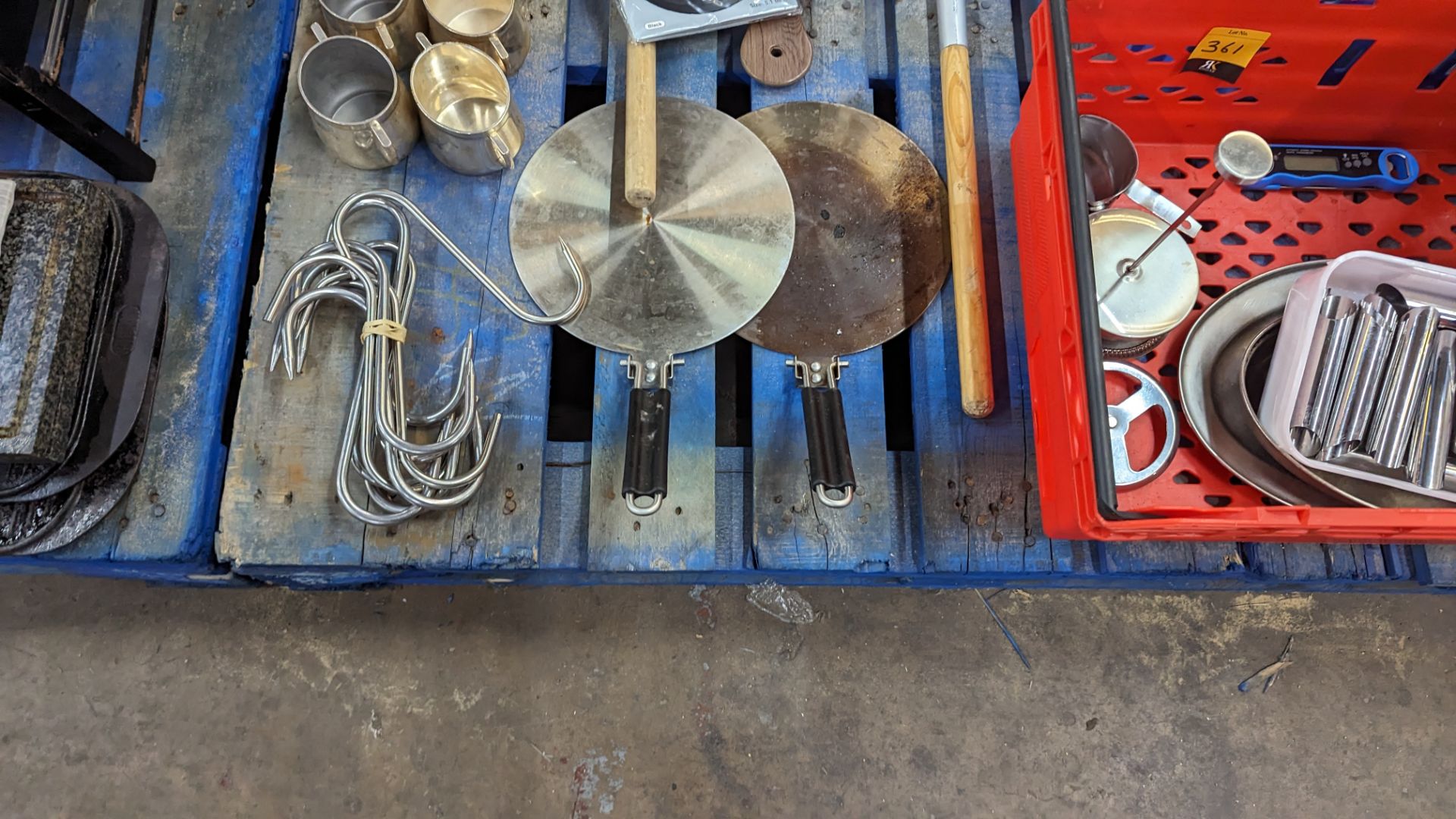 The contents of a pallet of miscellaneous items including stainless steel components, small jugs, se - Image 5 of 8