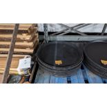 13 round black trays each approximately 400mm diameter
