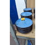 30 off Cenote by Origins blue patterned plates, 200mm diameter