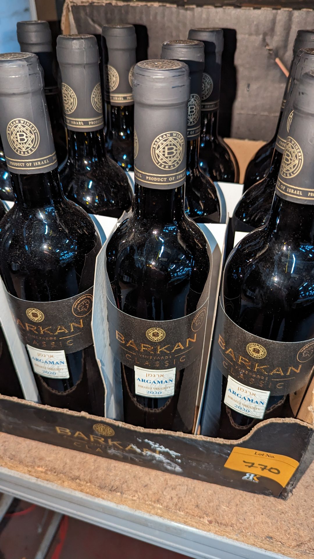 12 bottles of Barkan Vineyards Classic Argaman 2020 Israeli red wine sold under AWRS number XQAW0000 - Image 3 of 4