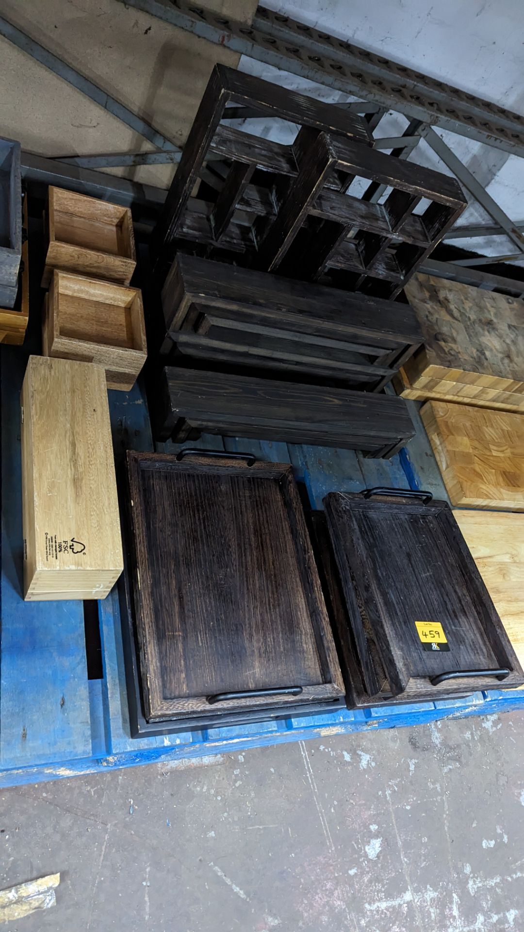 The contents of a pallet of assorted wooden trays, boxes & more - Image 8 of 8