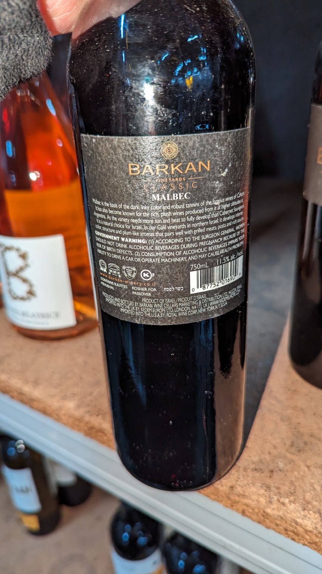 14 bottles of Barkan Vineyards Classic 2019 Malbec Israeli red wine sold under AWRS number XQAW00000 - Image 4 of 4