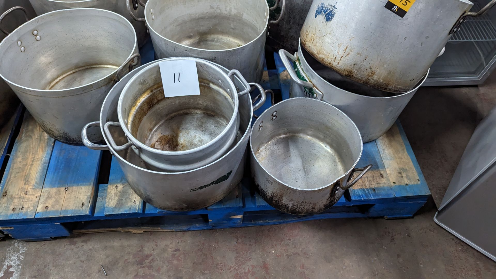 11 assorted large stock pots - the contents of a pallet - Image 3 of 7