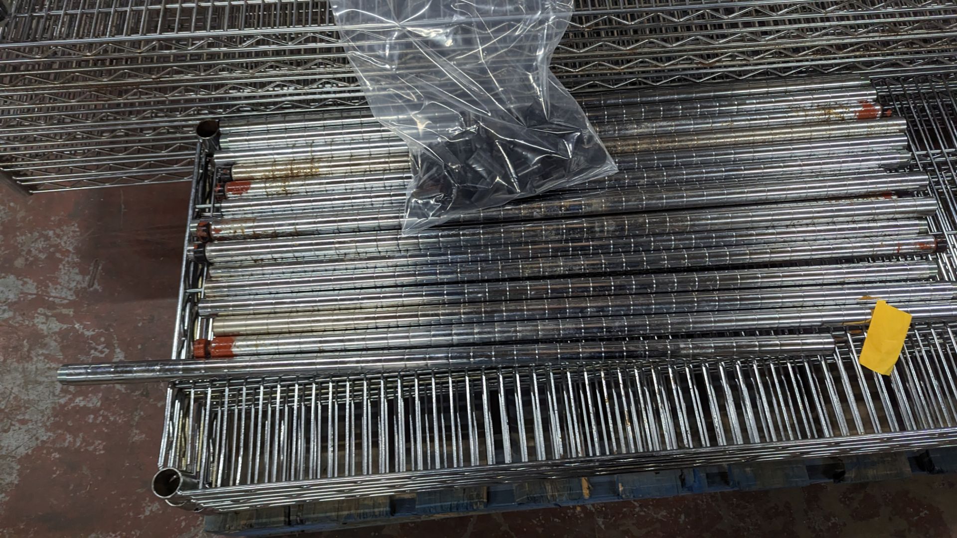 The contents of a pallet of chrome racking comprising 8 shelves each measuring 1825mm x 460mm, 4 she - Image 7 of 10