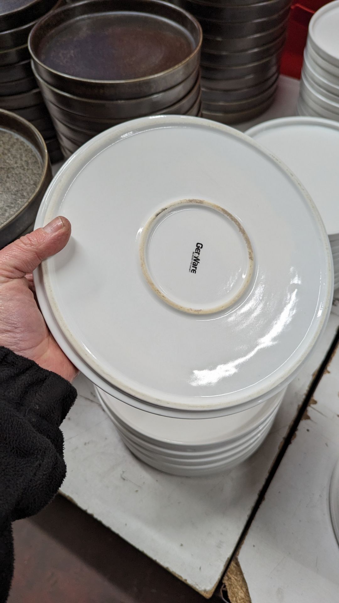 33 off Genware 245mm round flat plates with upright rim to the outer edge - Image 6 of 6