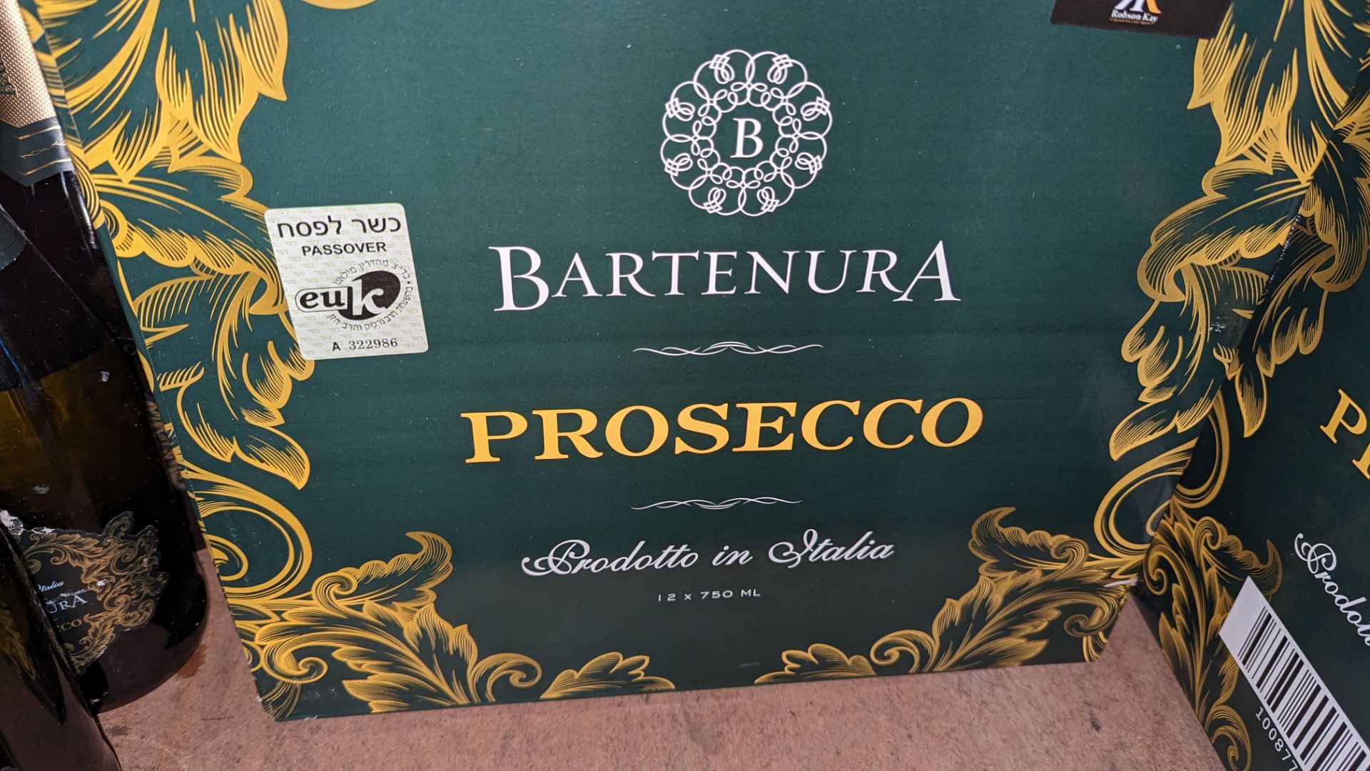 12 bottles of Bartenura Brut Prosecco Italian white sparkling wine sold under AWRS number XQAW000001 - Image 3 of 3