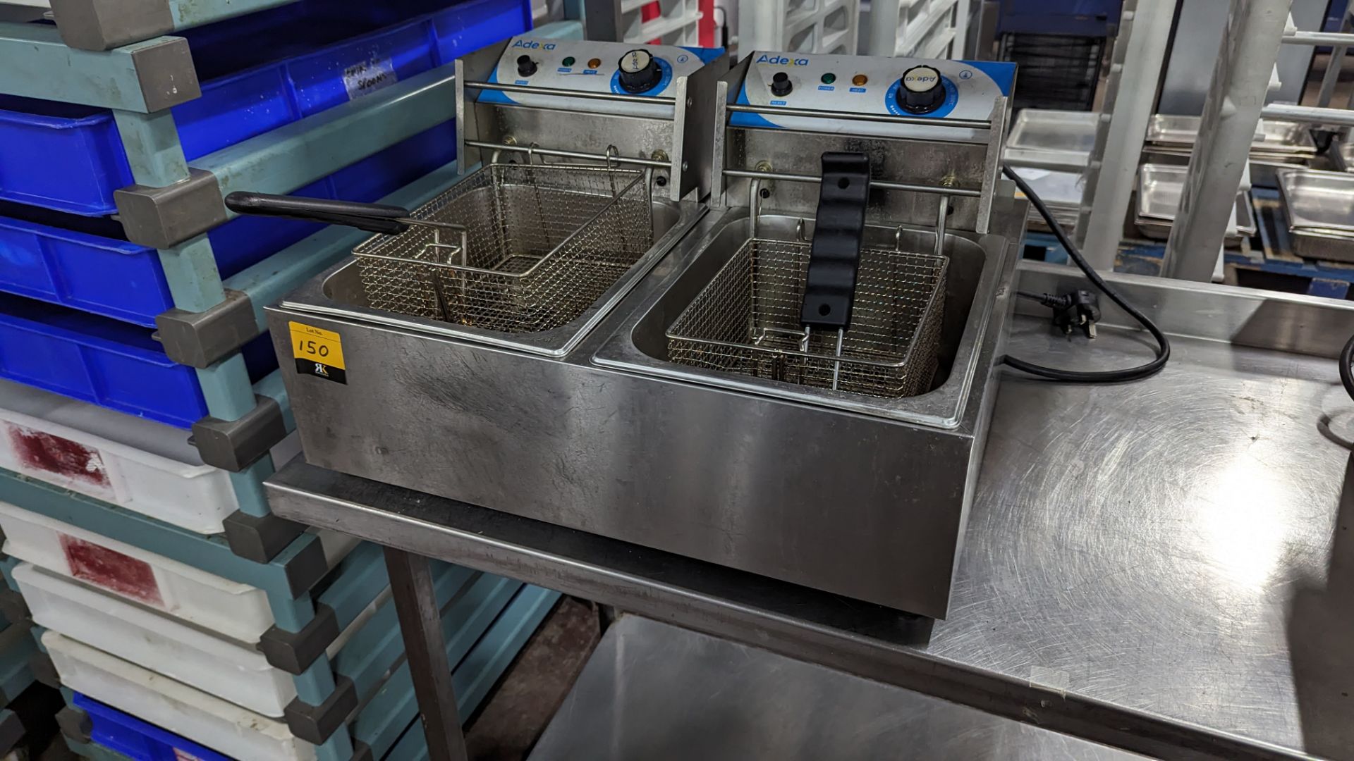 Adexa stainless steel tabletop twin well deep fat fryer - Image 2 of 7