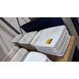 36 off white rectangular plates/small platters each measuring approximately 325mm x 210mm - 3 stacks