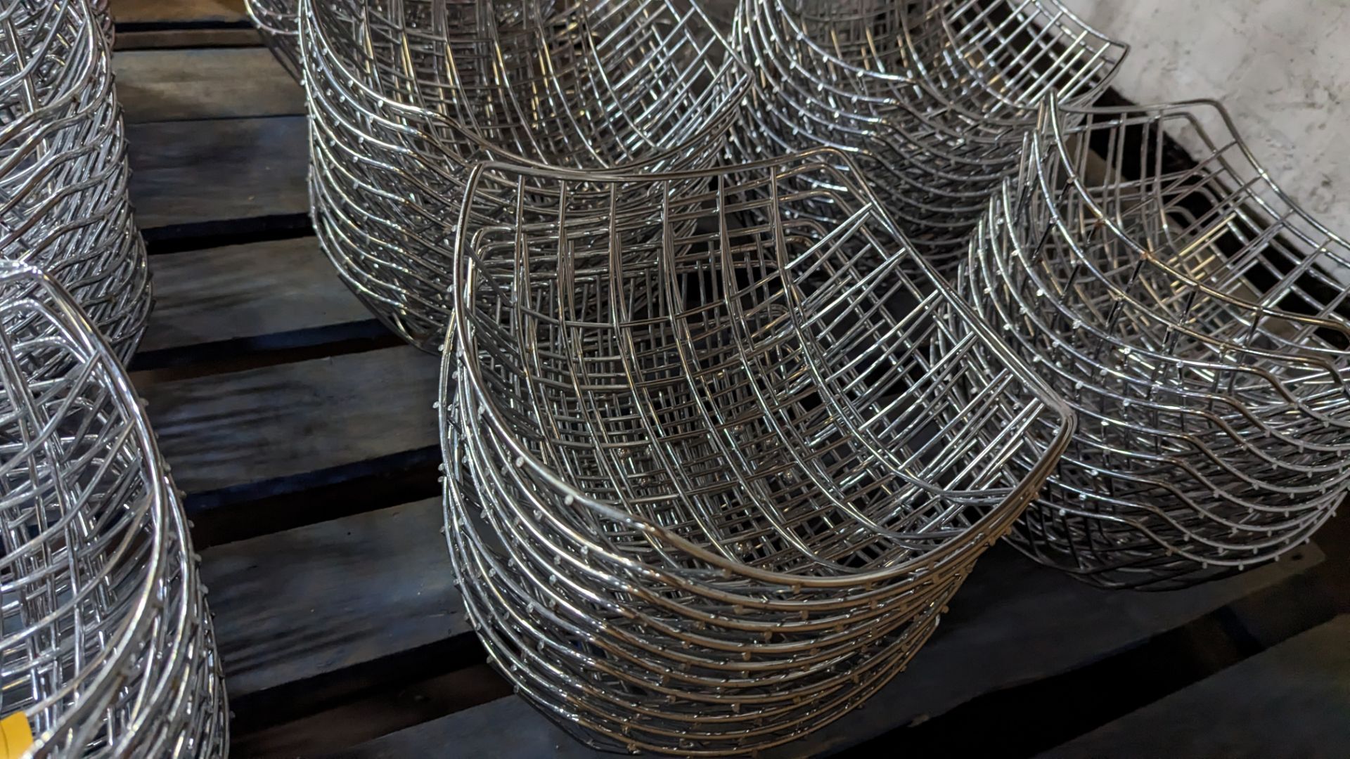 29 off chrome wire baskets each measuring approximately 240mm square - 3 stacks - Image 4 of 5