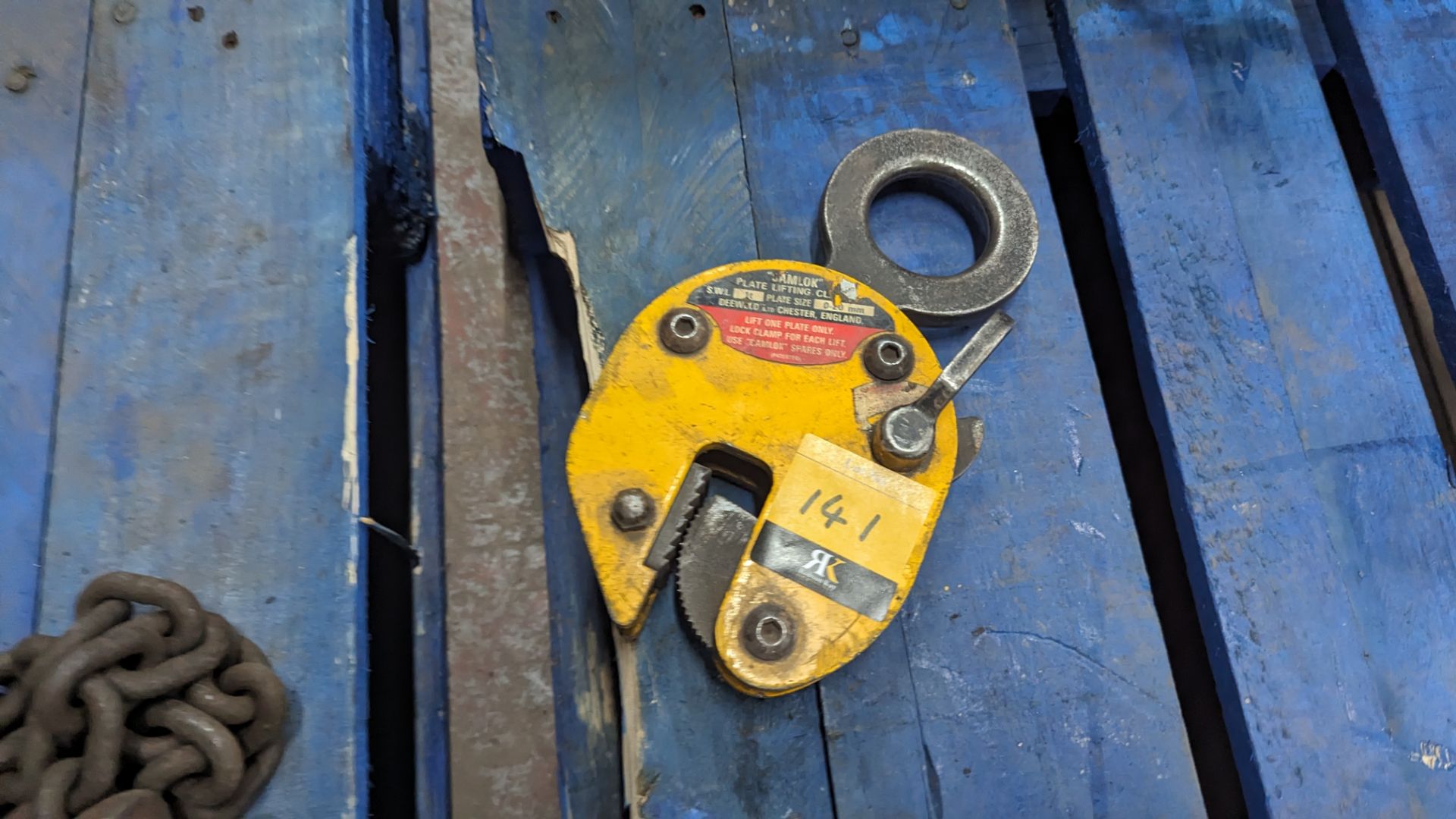 Camlok plate lifting clamp, 1 tonne capacity, 0-20mm plate size - Image 2 of 4