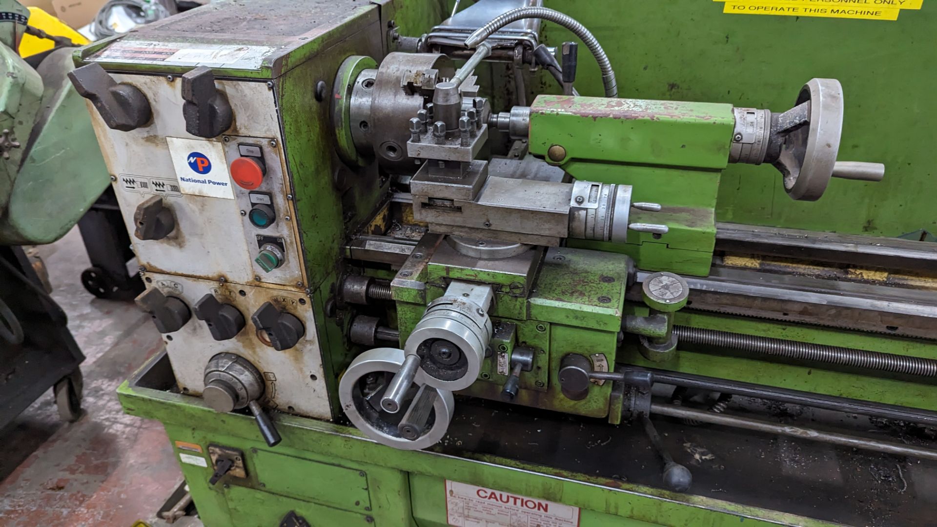 1989 Ajax lathe including tooling on the floor located to the left, as pictured - Image 12 of 16