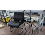 Chair trolley and black leather cantilever chair
