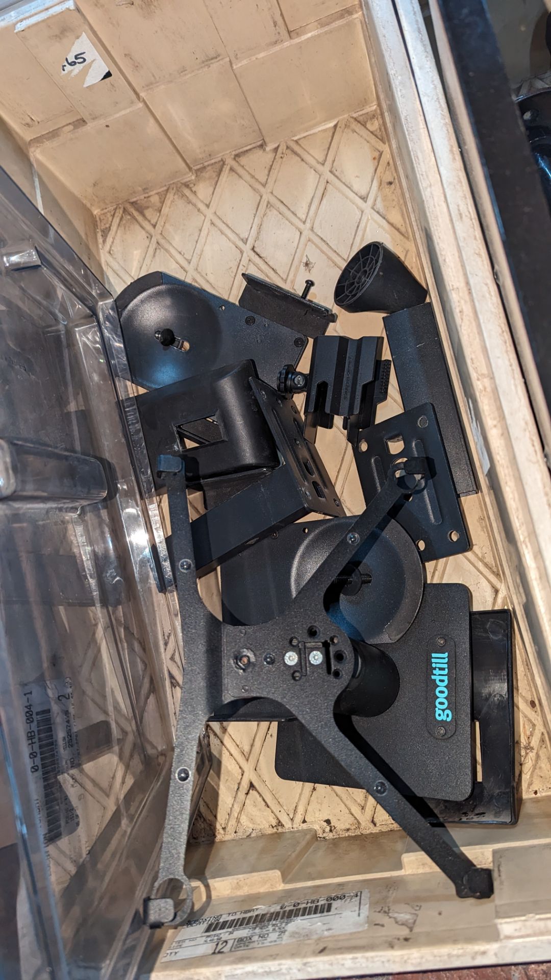 The contents of 2 crates of assorted mounts and arms plus Audio Tecknika mount in a separate box. N - Image 7 of 9