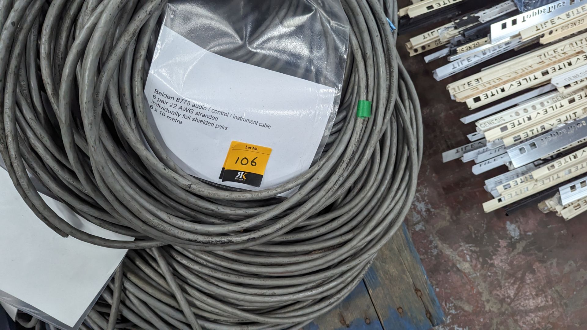 The contents of a pallet of assorted professional audio cable and a pair of Beringer hand held wirel - Image 4 of 17