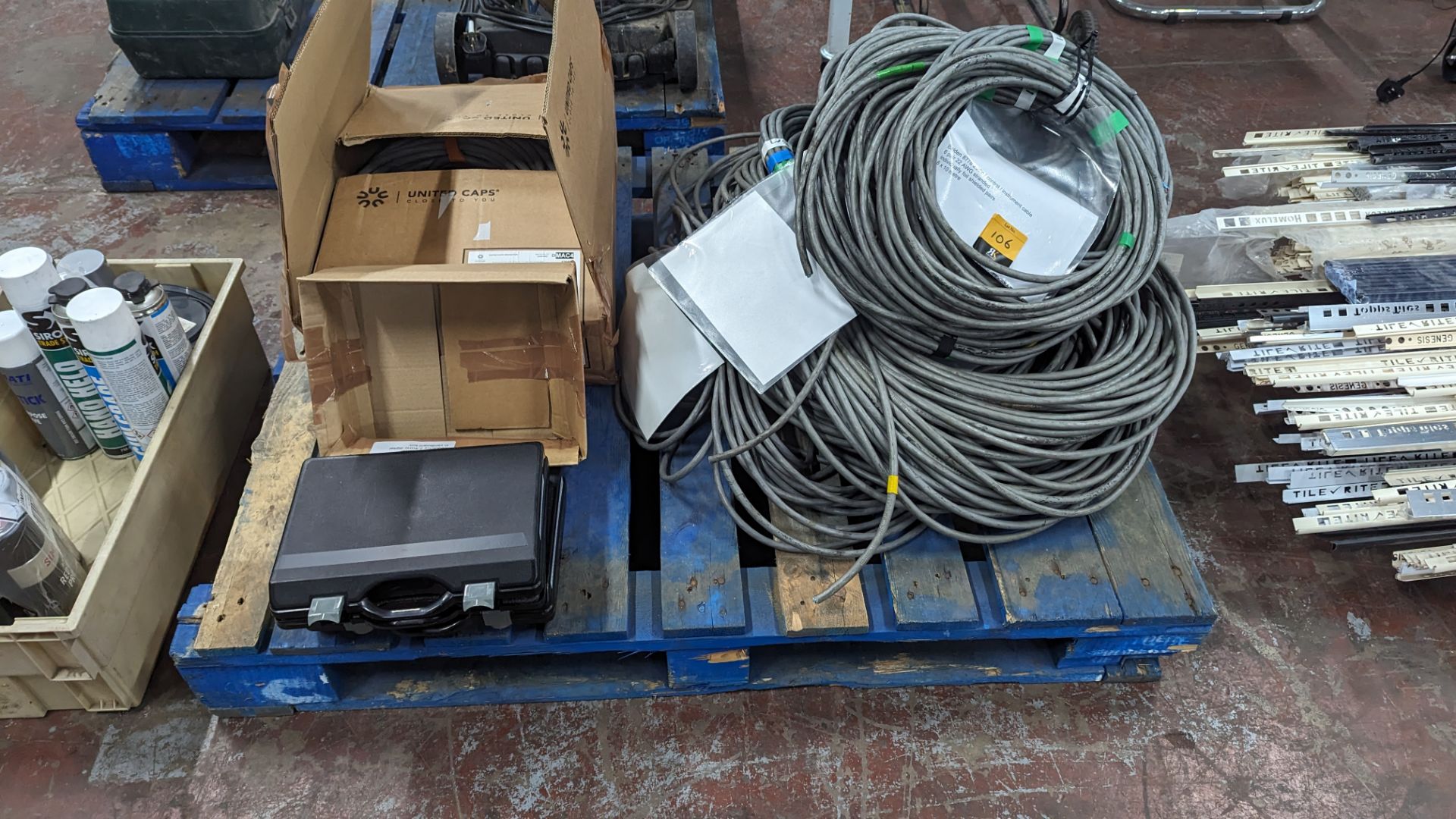 The contents of a pallet of assorted professional audio cable and a pair of Beringer hand held wirel - Image 2 of 17