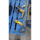 2 off assorted power tools comprising angle grinder and 110v drill