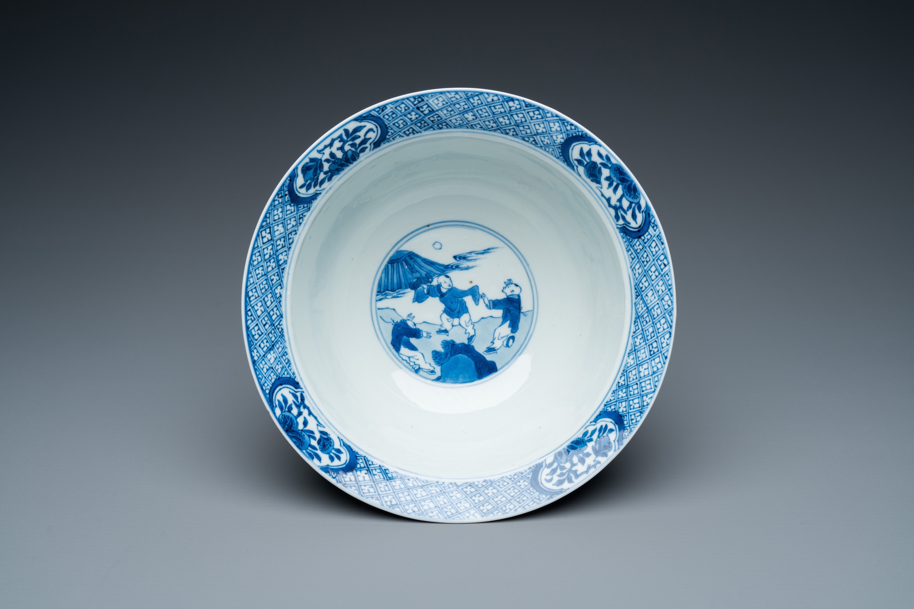 A Chinese blue and white 'poems' bowl, Kangxi mark and of the period - Image 6 of 25