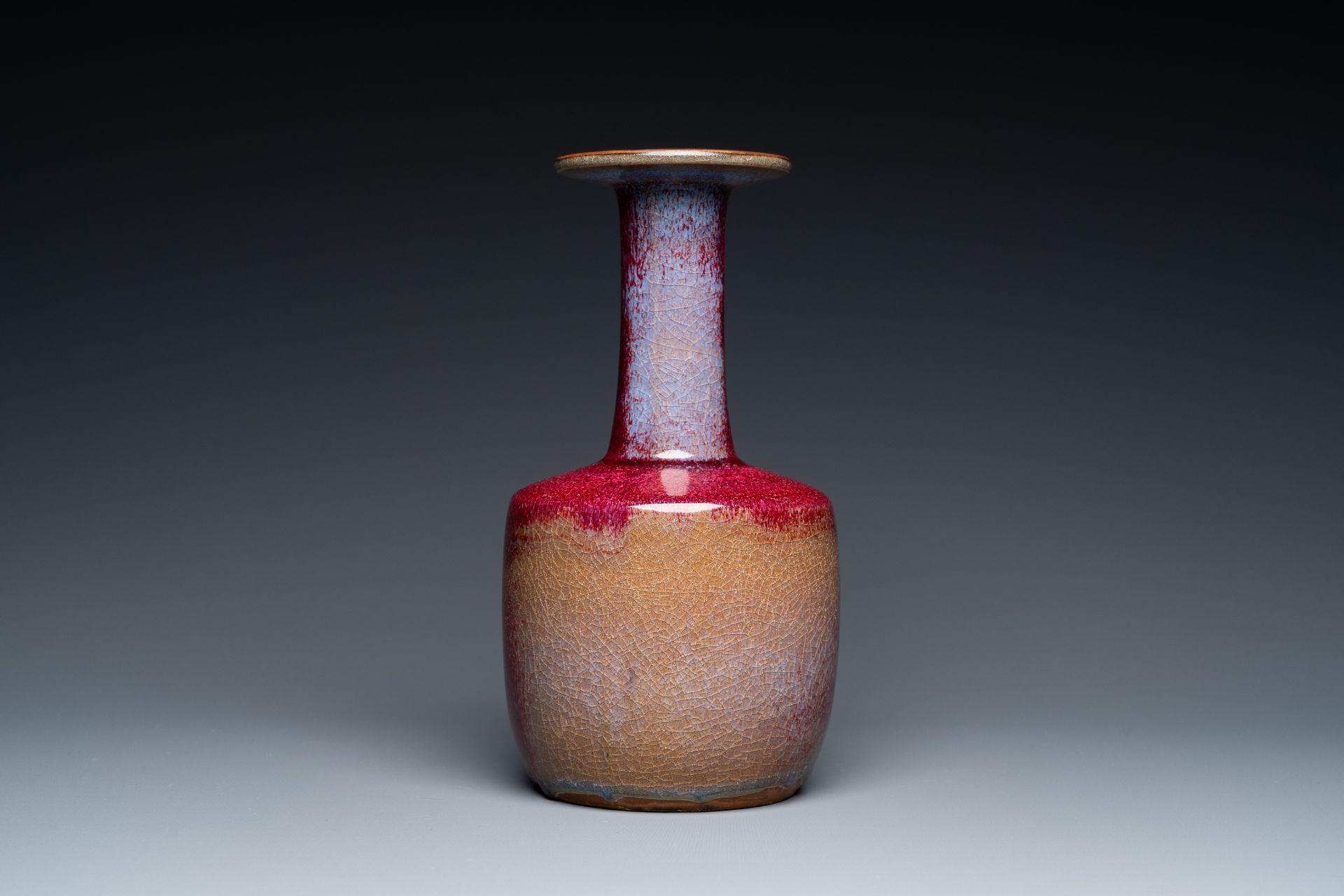 A Chinese flambŽ-glazed mallet-shaped vase, 19/20th C.