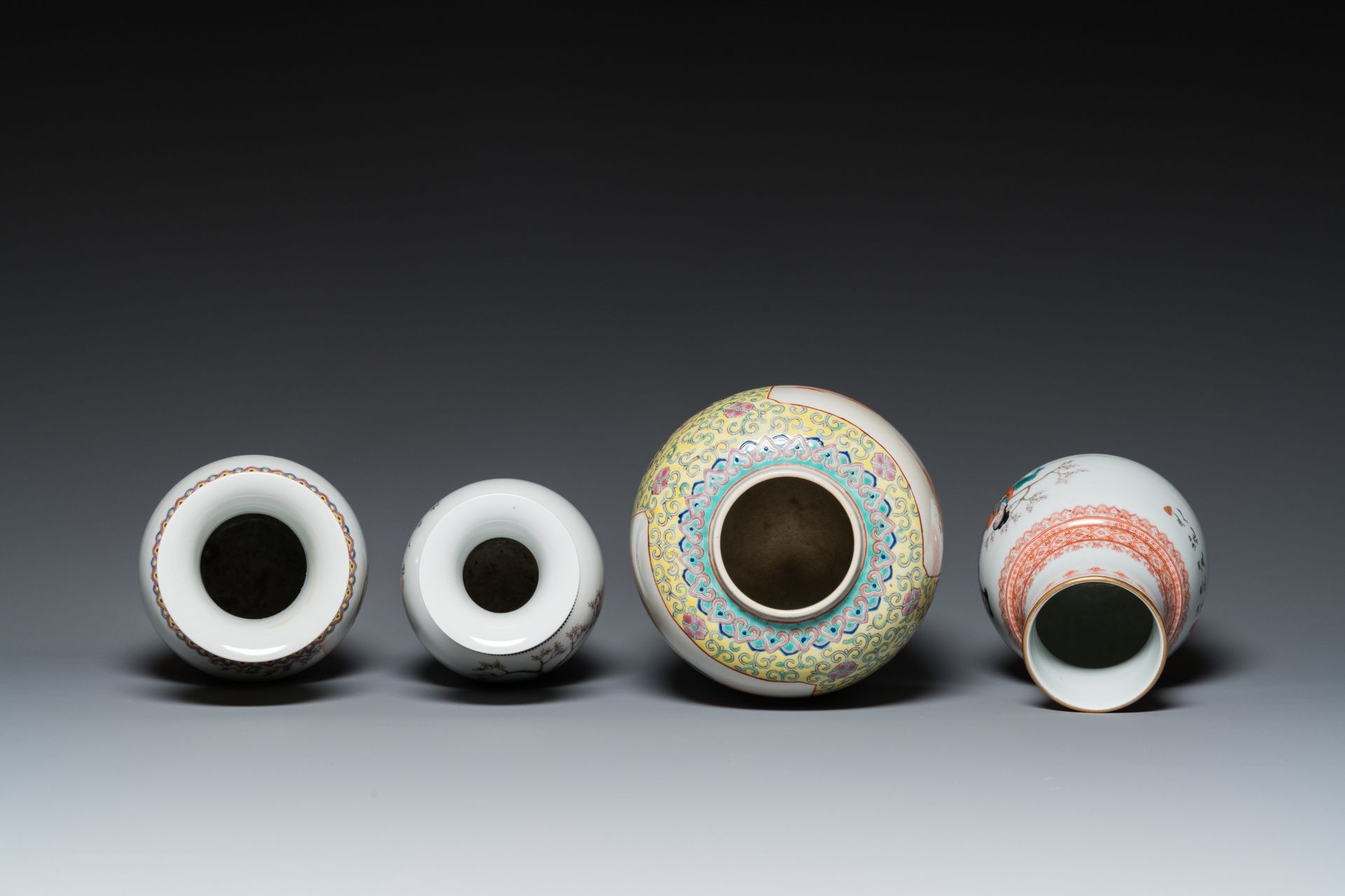Four Chinese famille rose vases, 20th C. - Image 6 of 7