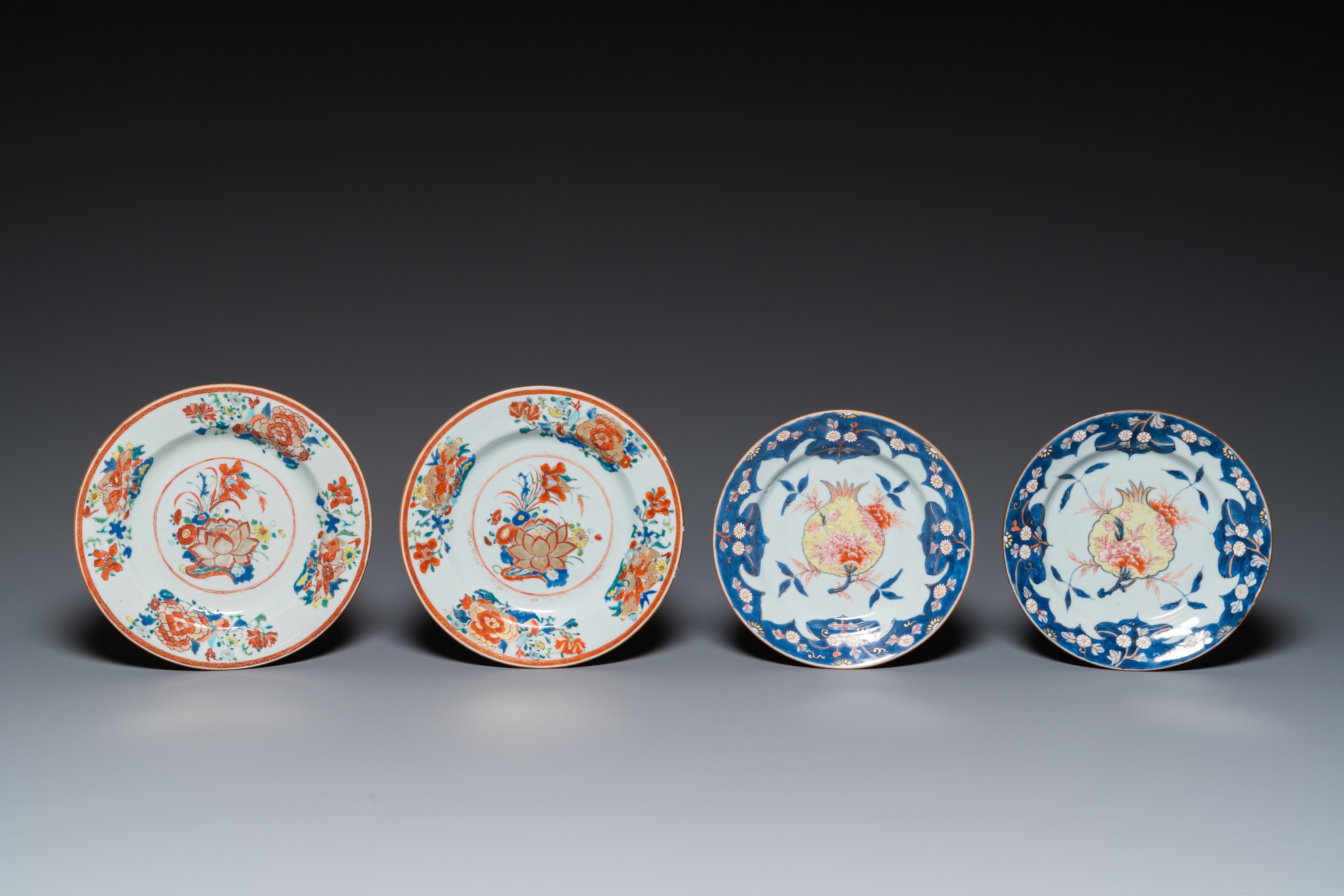 Two pairs of Chinese famille rose plates and a vase, Qianlong - Image 2 of 9