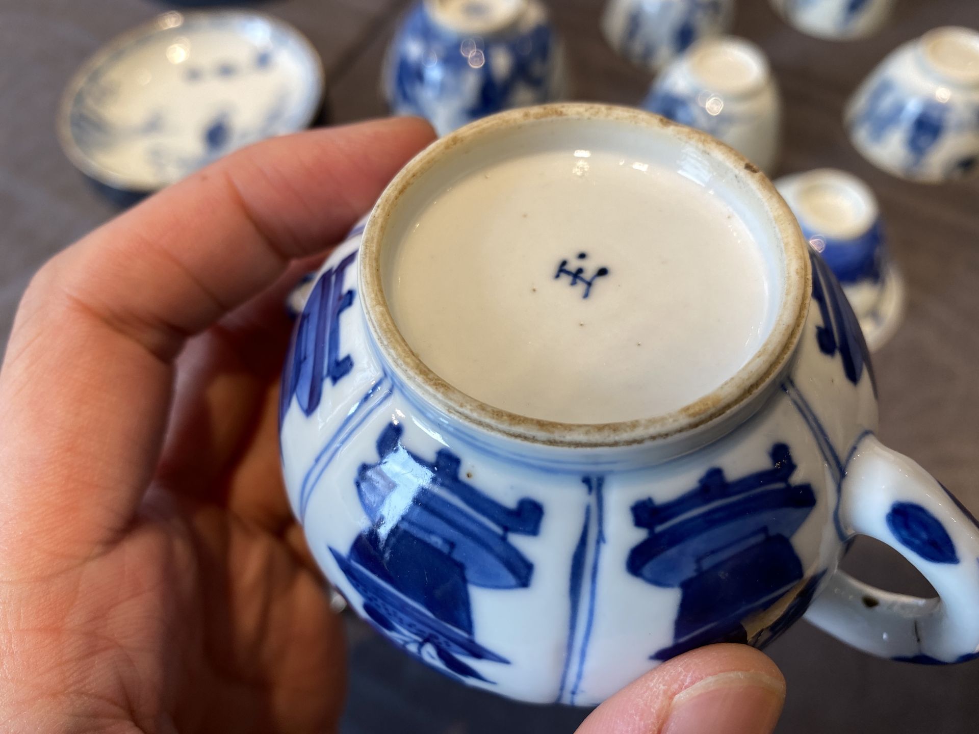 14 Chinese blue and white tea wares, Kangxi and later - Image 26 of 62