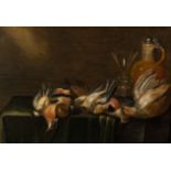 Follower of Alexander Adriaenssen (1587-1661): Still life with birds, oil on panel, 17th C.