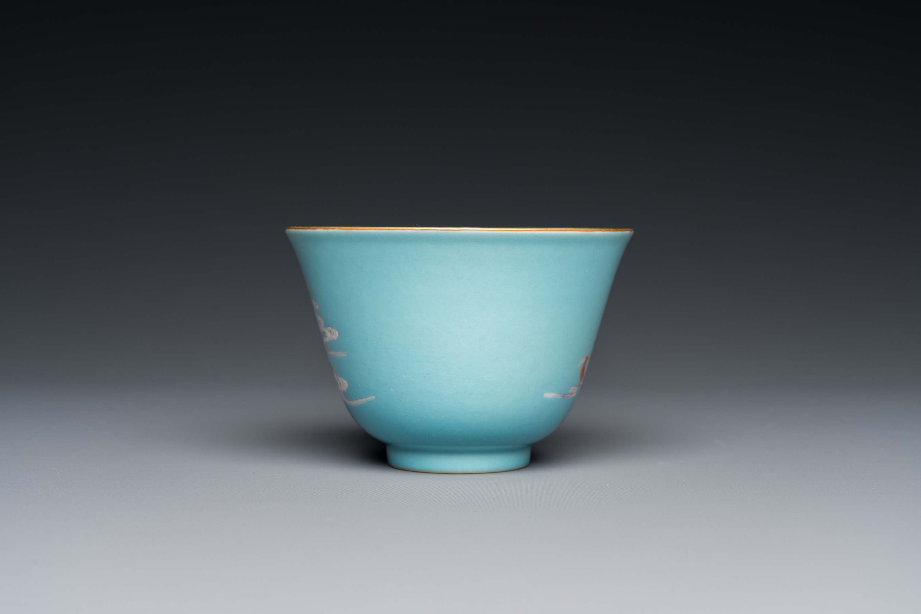 A fine Chinese turquoise-ground famille rose bowl, Yongzheng mark and possibly of the period - Image 5 of 23