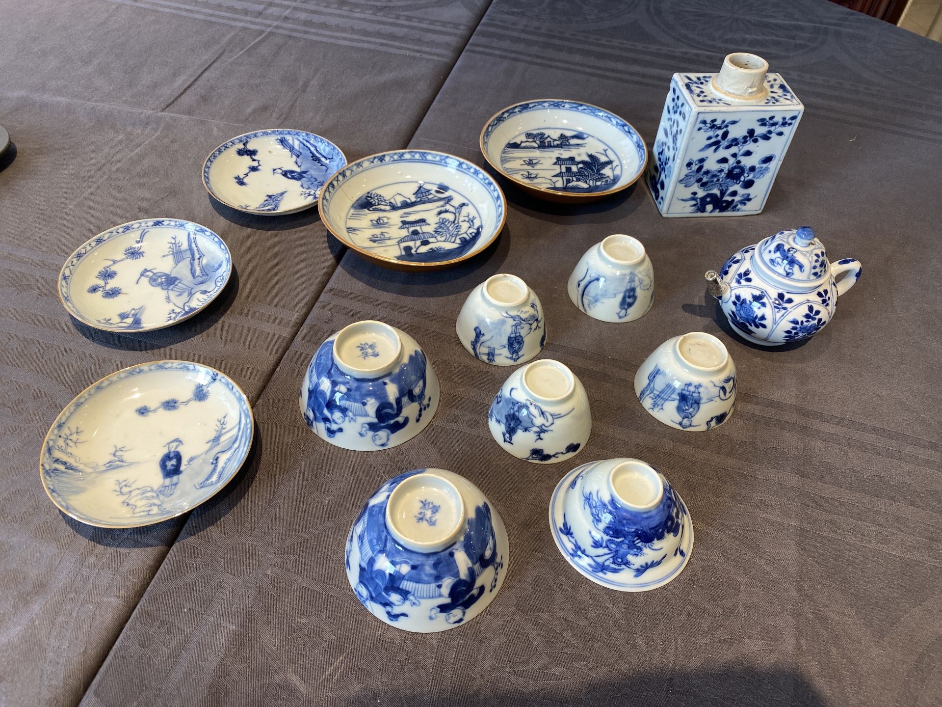 14 Chinese blue and white tea wares, Kangxi and later - Image 16 of 62