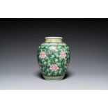 A Chinese famille rose vase with floral sprigs, 19/20th C.