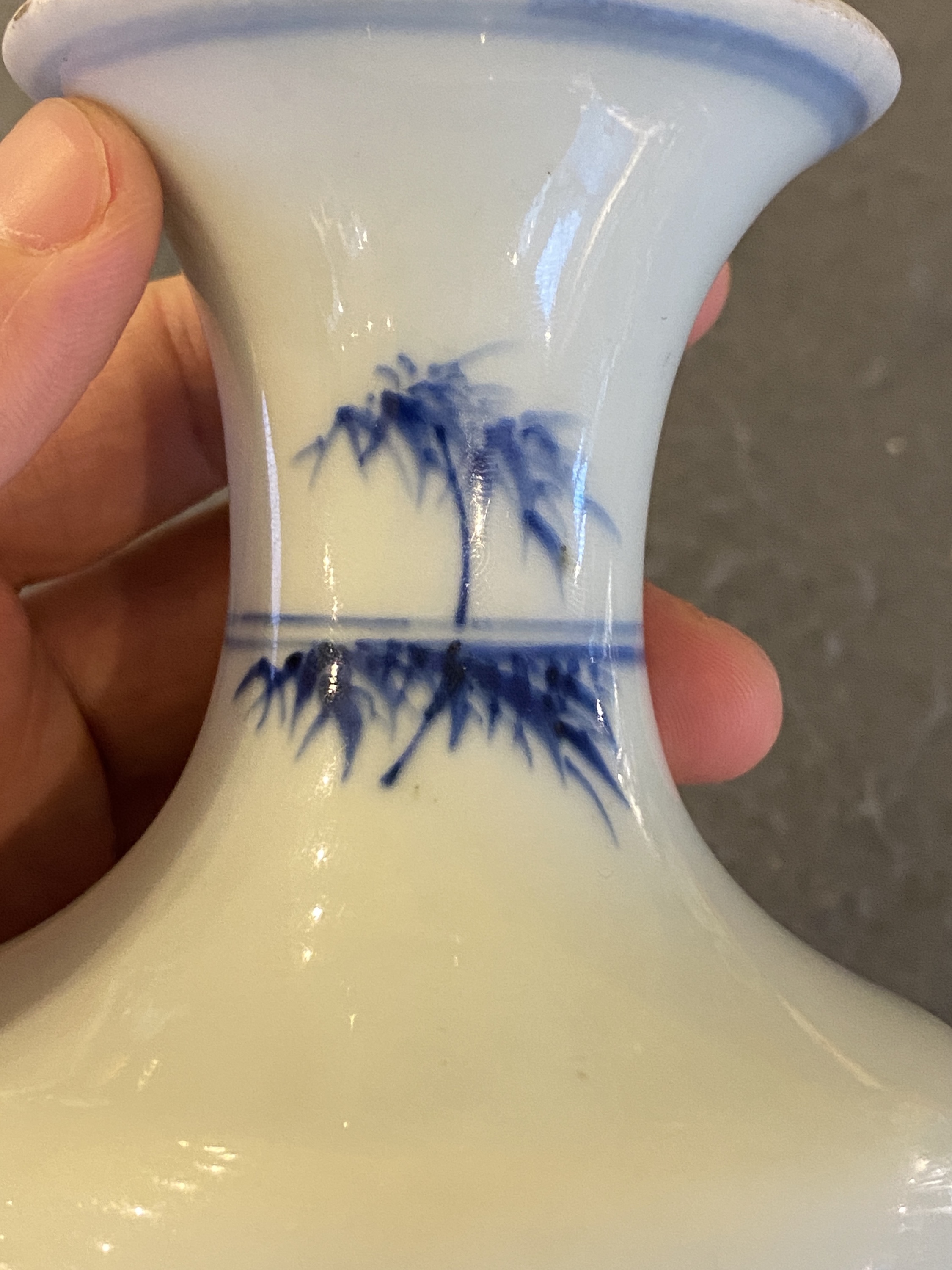 A Chinese blue and white 'monk and poem' vase, Kangxi - Image 14 of 19